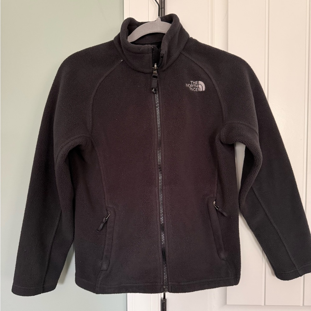 The North Face Black Boys Full-Zip Fleece Jacket (size M 10/12)